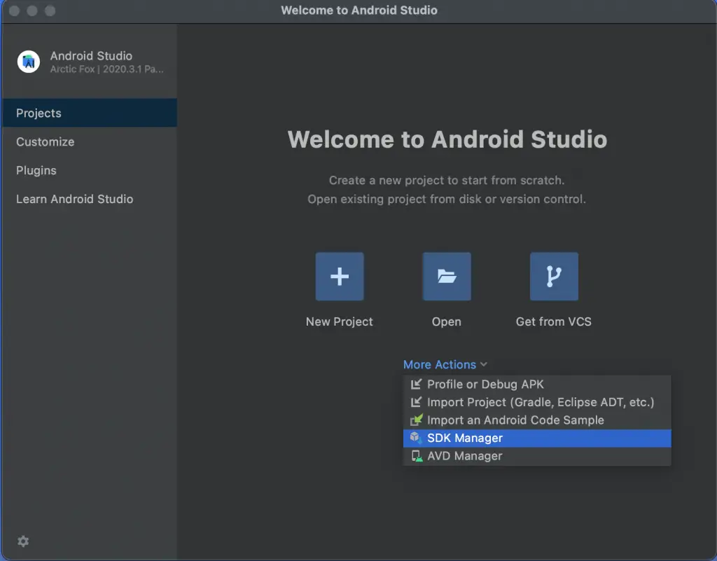 SDK Manager in Android Studio