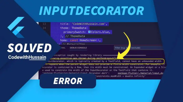 InputDecorator Error in Flutter